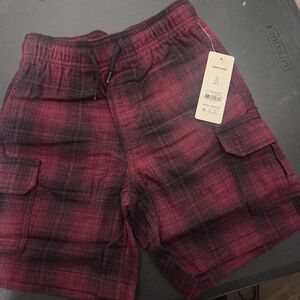 Trendy Red Checkered Boys Shorts